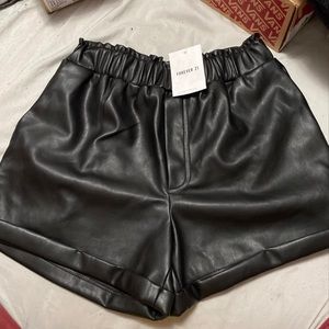 Leather shorts